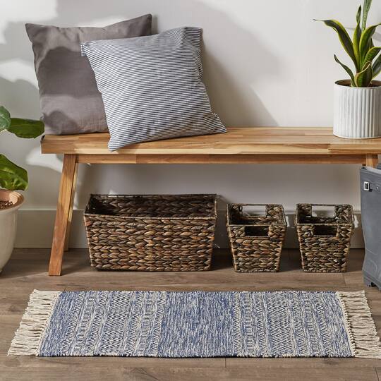 DII® French Blue Textured Dobby Hand-Loomed Rug, 2ft. x 3ft.